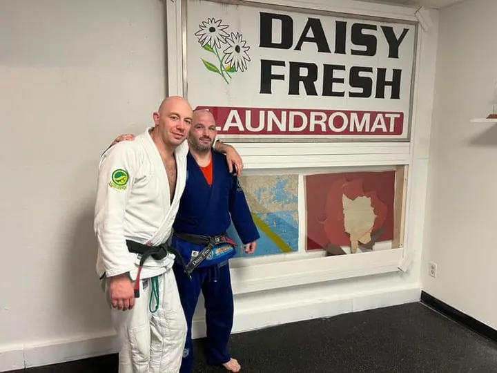 Black belts at the original Daisy Fresh laundromat